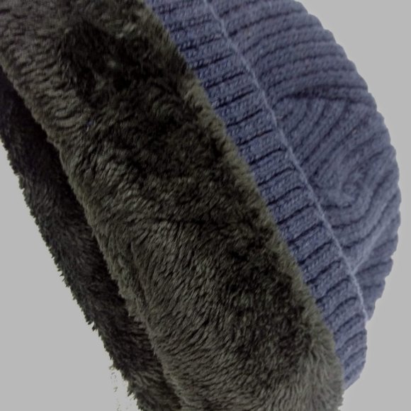 Moonkitty Womens Ribbed Knit Cap/Beanie- Fur Lined - Picture 4 of 5